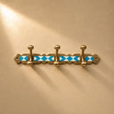 Brass Wall Coat Rack 3-Hook with Resin Inlay and Bone Inaly