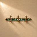 Brass Wall Coat Rack 3-Hook with Resin Inlay and Bone Inaly