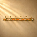 Brass Coat 6 Hooks Rack With Resin Inlay
