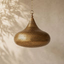 Handmade Moroccan Brass Pendant Light – Pierced Lantern Ceiling Lamp