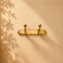 Brass Coat Rack 2 Hooks | Handmade Wall Mounted Hook Rack
