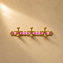 Handcrafted Moroccan brass coat rack with soft pink resin diamond inlay and 3 hooks. Pretty wall hooks for bedroom, bath, or entry.