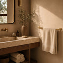 Unlacquered Brass Towel Bar | Handmade Moroccan Bathroom Towel Holder
