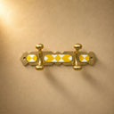 Moroccan brass rack with warm yellow resin inlay and 2 hooks. Handmade wall-mounted hooks for coats, towels, and bags.
