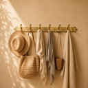 Handmade Brass Coat Rack with 6 Hooks