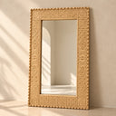 Antique Wood Wall Mirror Beige