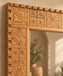 Antique Wood Wall Mirror Beige