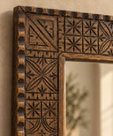 Antique Wood Wall Mirror Brown