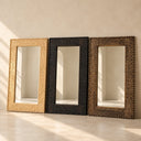 Antique Wood Wall Mirror Brown