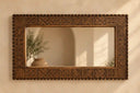 Antique Wood Wall Mirror Brown