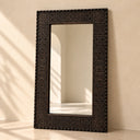 Antique Wood Wall Mirror DarkBrown