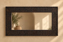 Antique Wood Wall Mirror DarkBrown