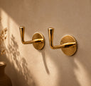 Solid Unlacquered Brass Wall Hook – Modern Brass Coat Hook for Towels, Robes & Entryway Storage
