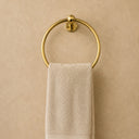 Solid Unlacquered Brass Towel Ring – Round Wall Mounted Hand Towel Holder for Bathroom