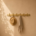 Handmade Brass Coat Rack with 6 Hooks