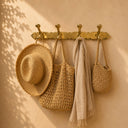Brass Coat Rack 4 Hooks | Handmade Wall Hook Organizer