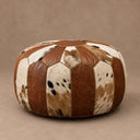 Genuine Cowhide Hair-On-Hide Leather Pouf Cover