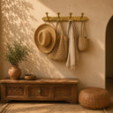 Brass Coat Rack 4 Hooks | Handmade Wall Hook Organizer