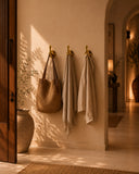 Solid Unlacquered Brass Wall Hook – Modern Brass Coat Hook for Towels, Robes & Entryway Storage