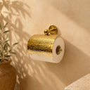 Hammered Brass Toilet Paper Holder with Cover