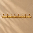 Handmade Brass Coat Rack with 8 Hooks
