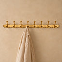 Handmade Brass Coat Rack with 8 Hooks