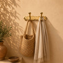 Brass Coat Rack 2 Hooks | Handmade Wall Mounted Hook Rack