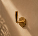 Solid Unlacquered Brass Wall Hook – Modern Brass Coat Hook for Towels, Robes & Entryway Storage