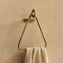 Triangle Brass Towel Ring | Handmade Raw Brass Towel Holder