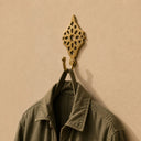 Handmade Moroccan Brass Wall Hook – Antique Brass Coat Hook for Towels, Robes & Entryway Storage