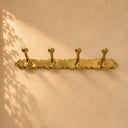 Brass Coat Rack 4 Hooks | Handmade Wall Hook Organizer